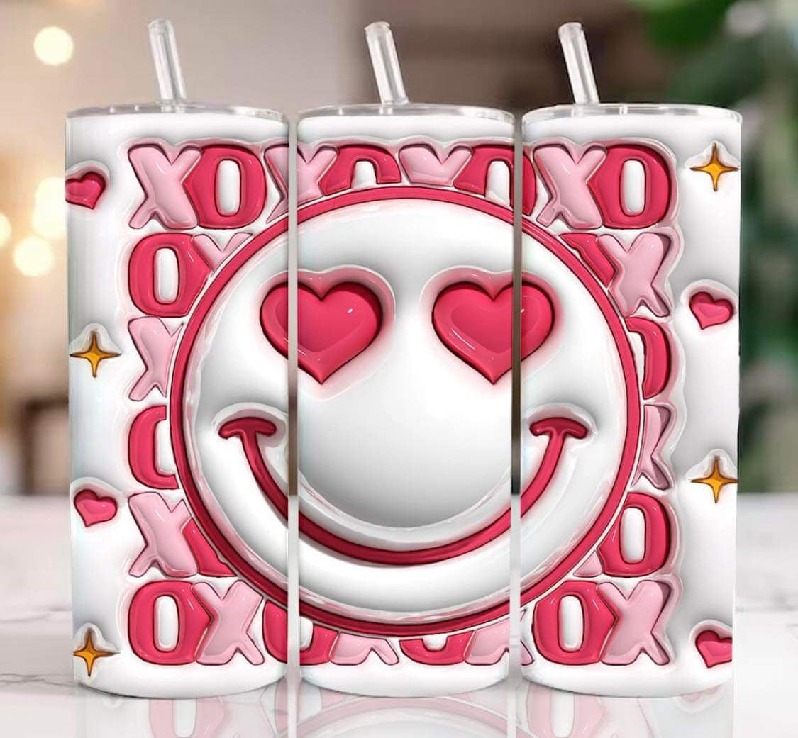 Heart eyes smiley puff 20oz Tumblers
