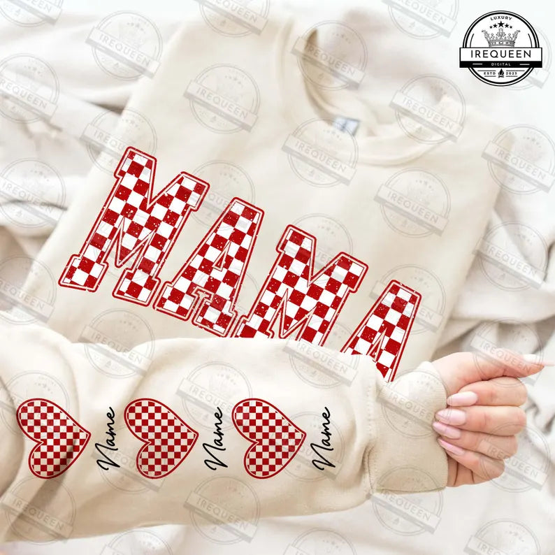 Checkered MAMA w/ hearts