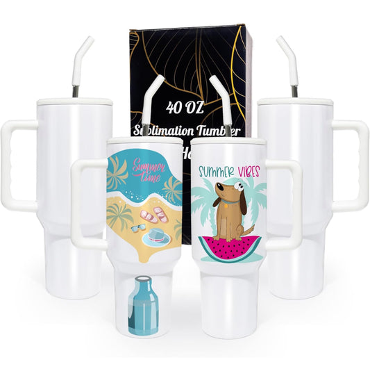40oz White Tumbler