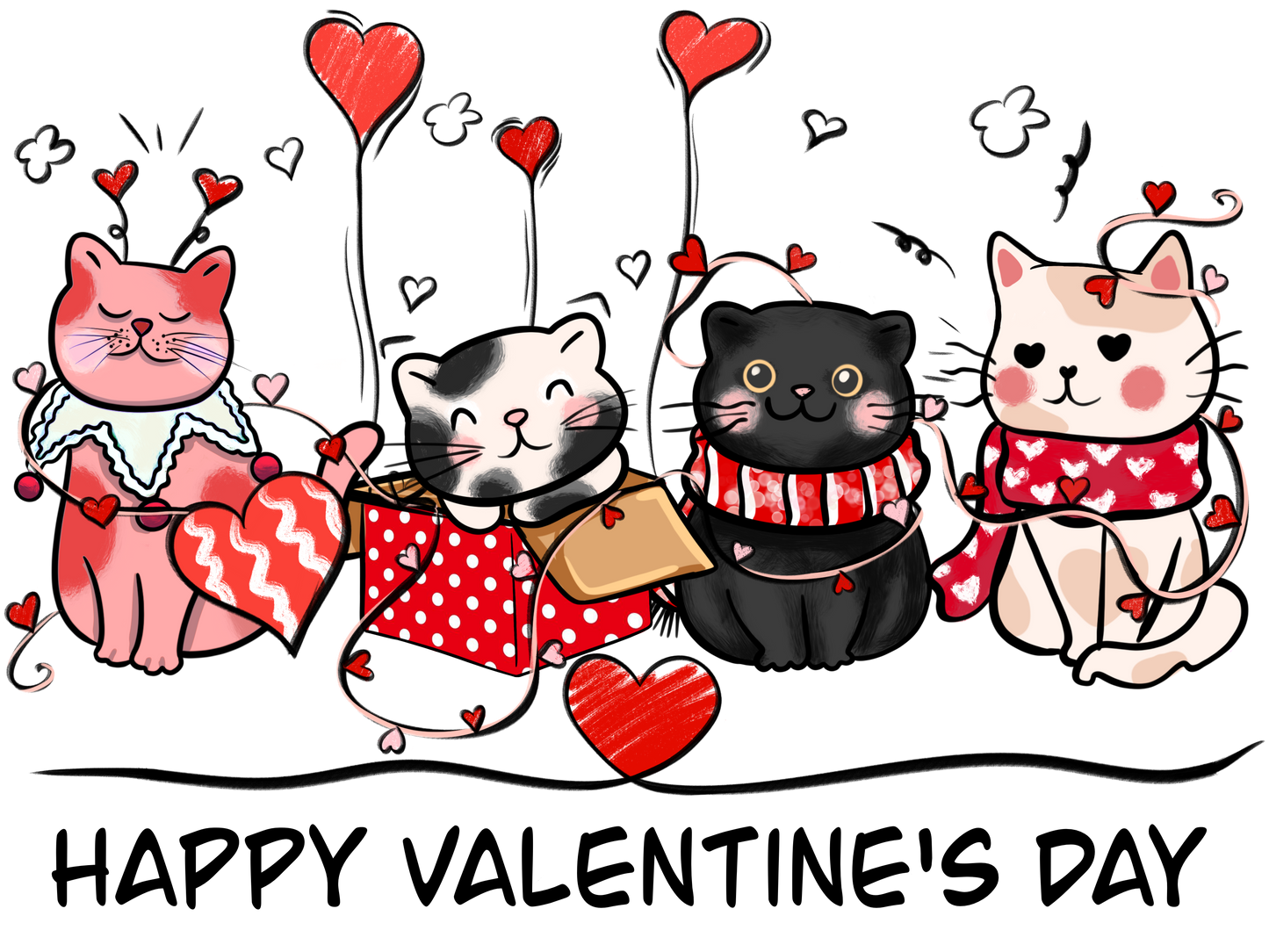 Happy Valentine Day Cats (Toddler)